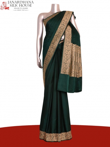 Satin Banarasi Pure Silk Saree.